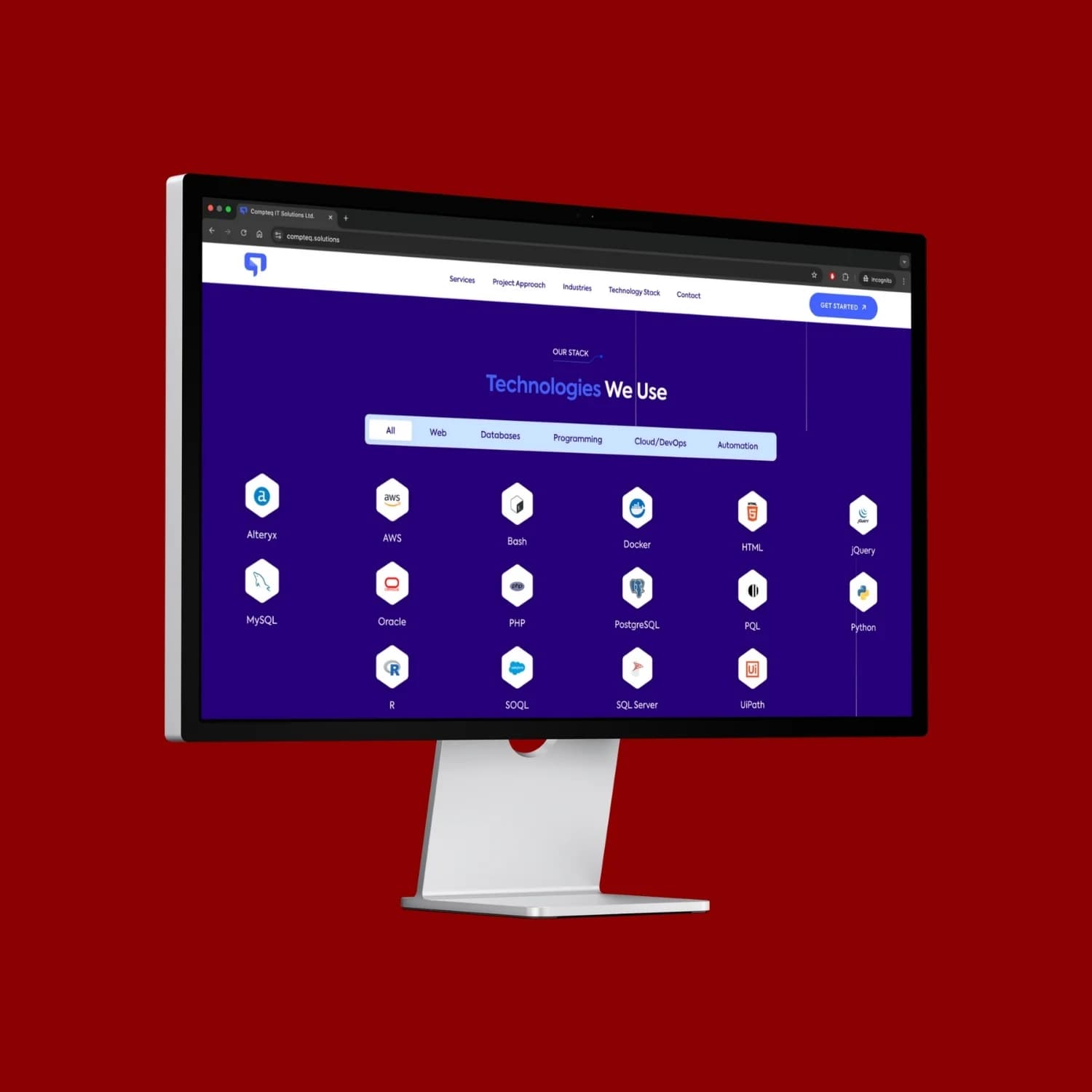 Náhled webu Compteq Solutions na desktopu