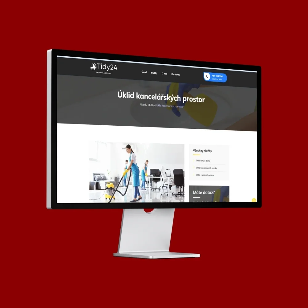Ukázka webu Tidy24 na desktopu