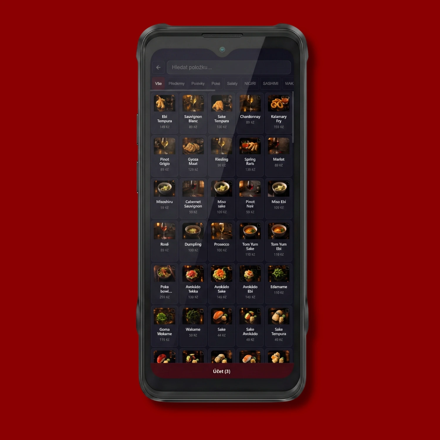 Rozhraní Foodzi Terminál a nastavení platebního toku zobrazené na notebooku MacBook