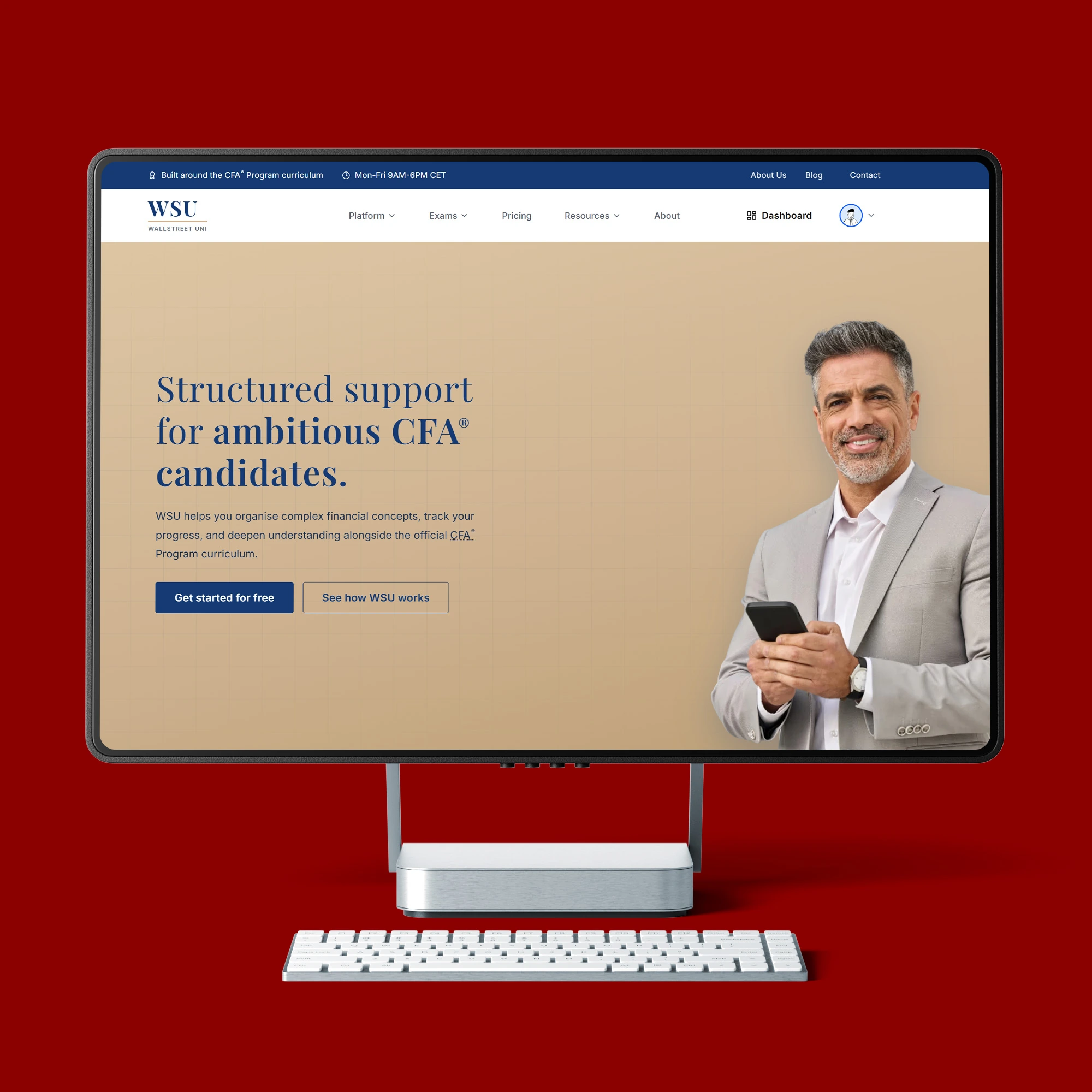 Dashboard a testové simulace platformy WSU na monitoru stolního počítače