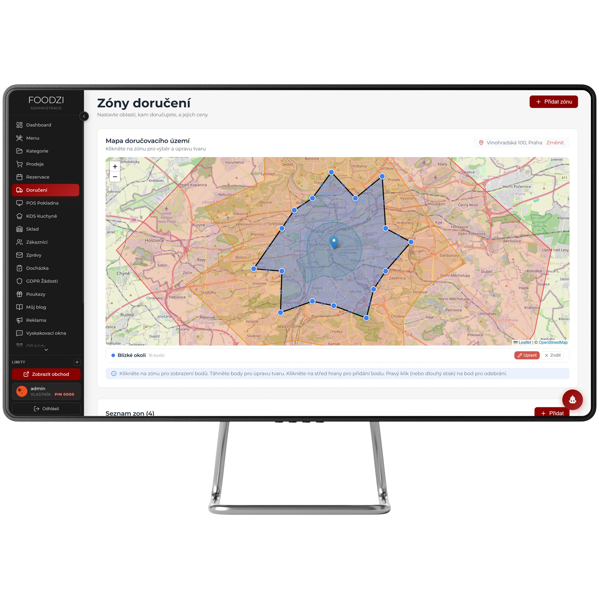 Úvodní banner platformy FOODZI představující propojený systém pro e-shop, pokladnu a provoz gastronomie